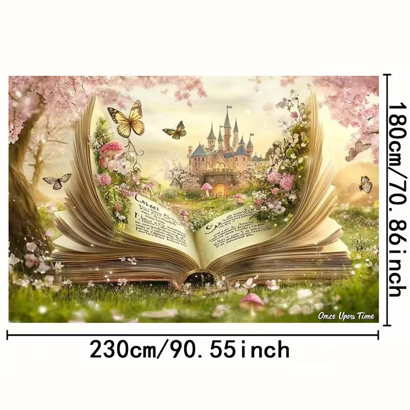 2D сказочный книжный замок фон волшебный лес фото фон