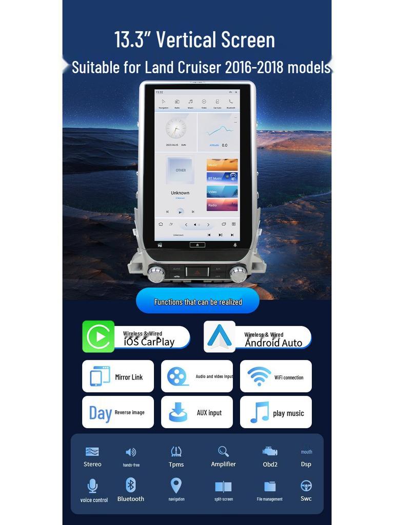 Compatible CarPlay for Toyota Land Cruiser (2016-2020) Android Navigation System