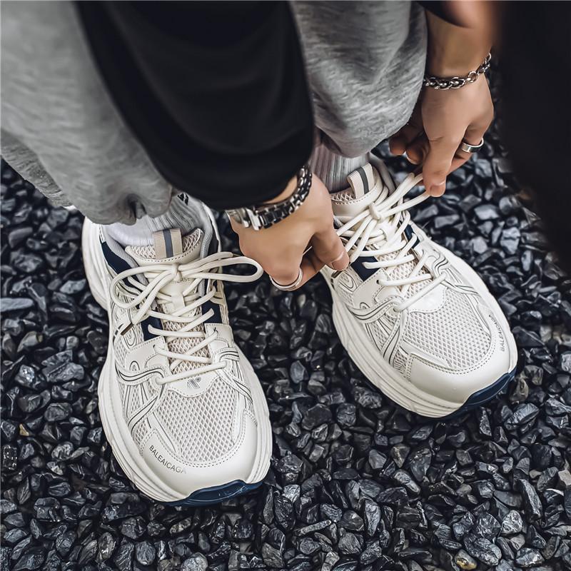 Autumn and winter new men's retro dad shoes platform heightening sports jogging casual shoes men's mesh breathable trendy shoes