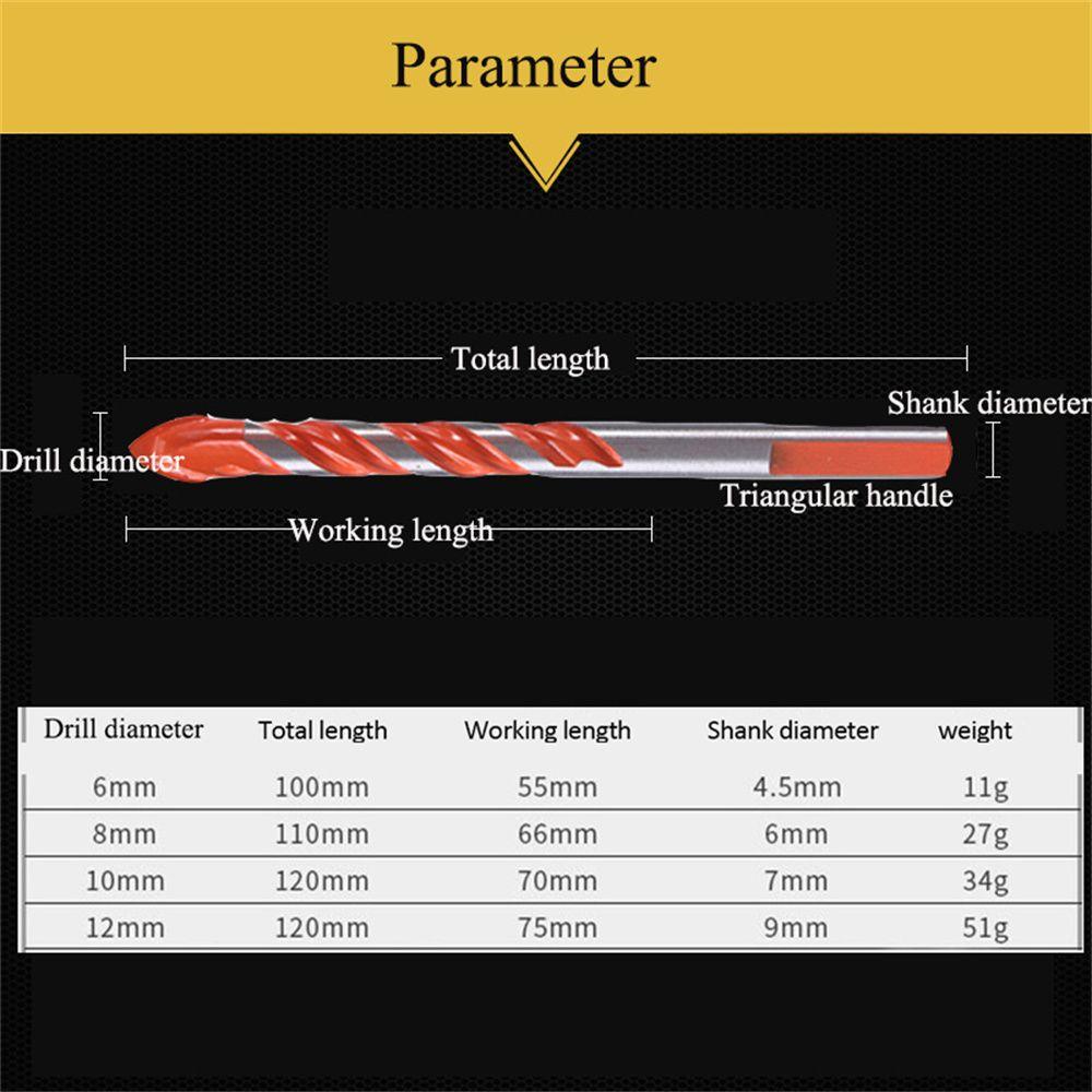 Электроинструменты Сверление Многоцелевое сверло по металлу Треугольные сверла Сверло по стеклу