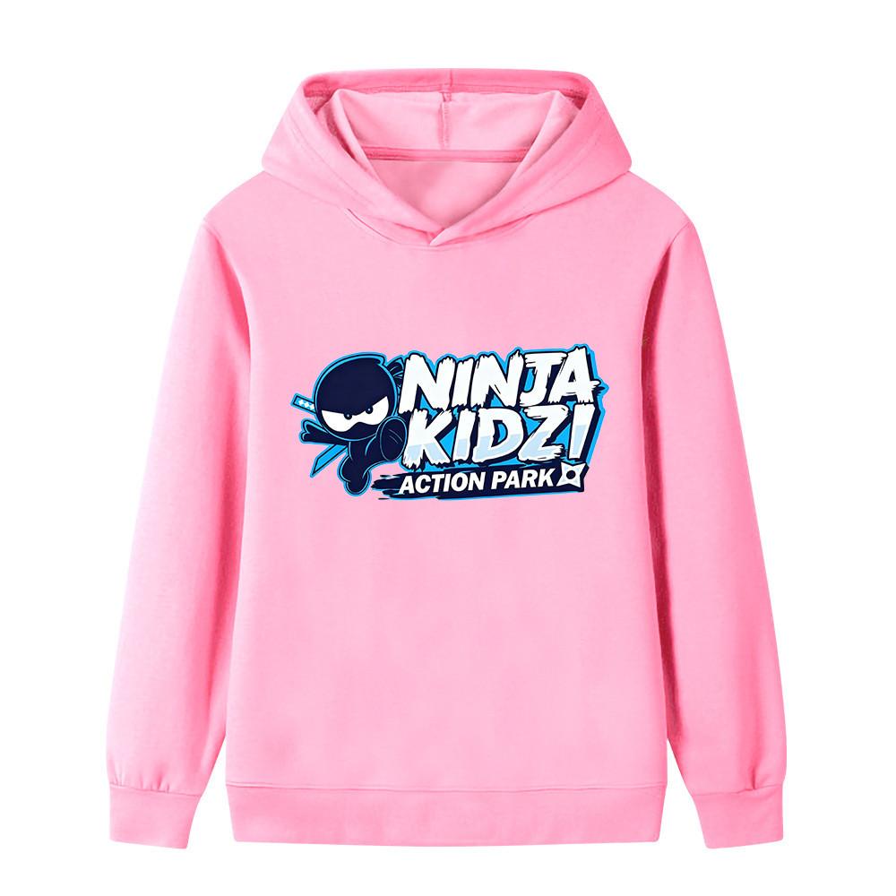 B1174 Детская толстовка с капюшоном для мальчиков и девочек с принтом NINJA KIDZ, повседневная, с длинным рукавом