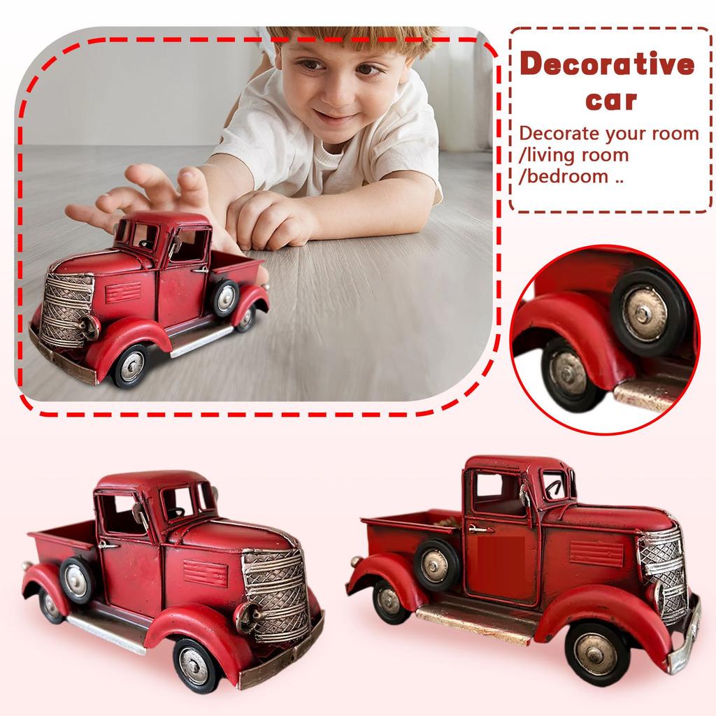 Truck Decorations Retro Style Pickup Wrought Iron Truck Garden Decoration Truck Flower Pot Home Furnishings