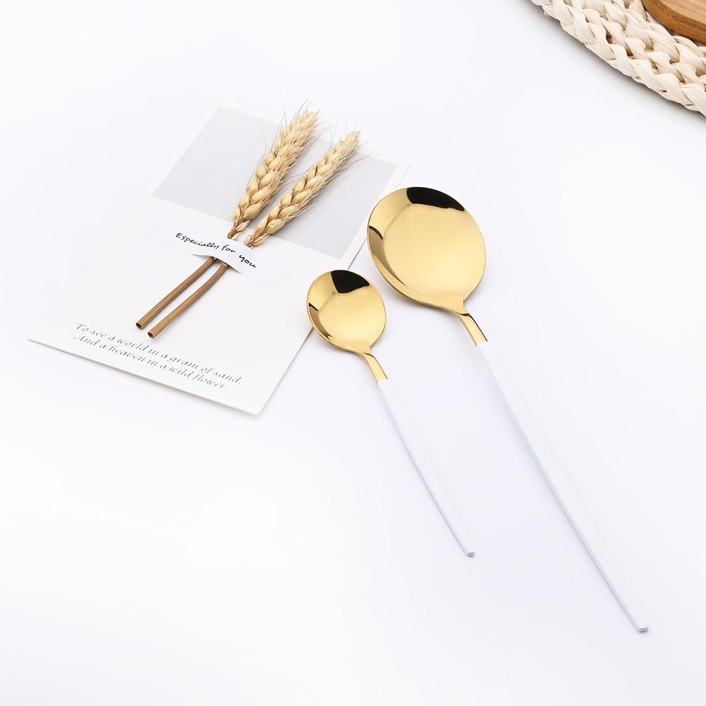 Purple Stainless Steel Cutlery Set 24pc For 6 Flatware Knife Fork Coffee Spoons Tableware Suit Household Kitchen Dinnerware Set