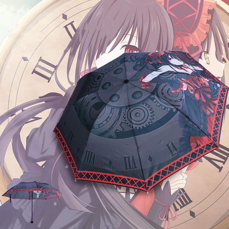 Аниме Tokisaki Kurumi Rem складной зонт солнечный зонт мультфильм Genshin Impact Demon Slayer солнечный зонт косплей реквизит