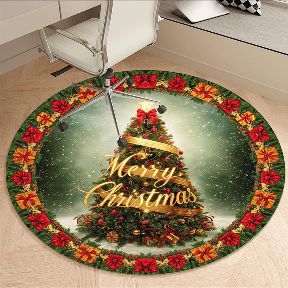 Merry Christmas Office Chair Mat Rug Nonslip Christmas Gifts Carpet Floor Mat Design For Home Gift Living Room Bedroom Office Decor