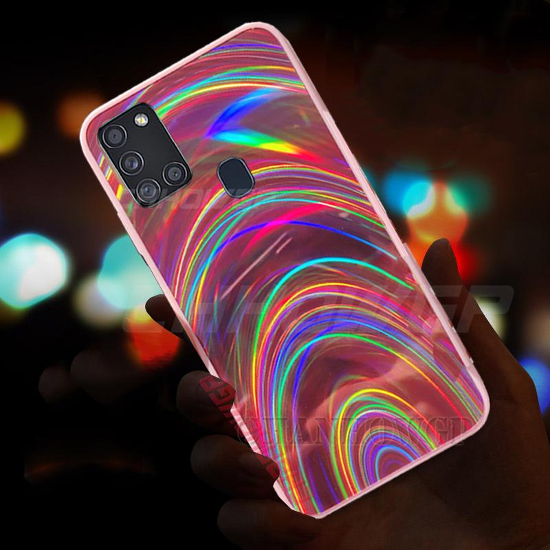 Glitter Case Gradient Rainbow Soft For Samsung Galaxy A21s A51 A71 A01 A11 A31 A41 M11 M30s A21 S A217 A515 A715 Luxury Mirror Bling Tpu Back Cover