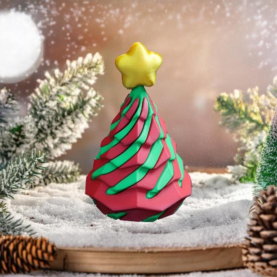 3D-печатная спиральная конусная игрушка, невозможная рождественская елка, сквозная скульптура, вихревая нить, иллюзия, снятие стресса, мини-спиральная игрушка-фиджет для дерева