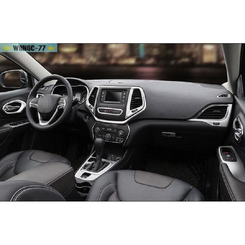 For Jeep Cherokee 2014-18 Silver Steel Central Console Gear Shift Panel Trim