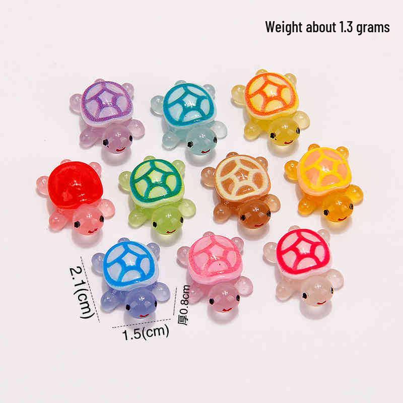 Luminous Colorful Turtle Ocean Figurine - Glowing DIY Jewelry Toy