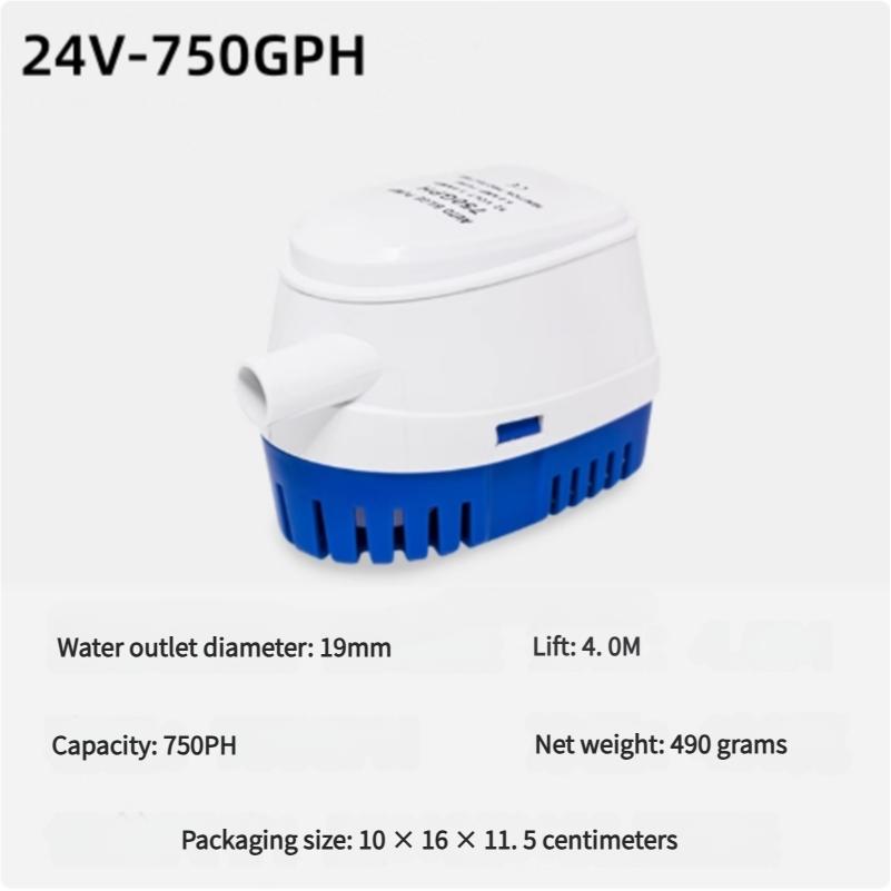 Автоматический трюмный насос 12В/24В 600-1100 GPH, погружной, для морской яхты, лодки, двигателя - Насос для быстрого откачивания воды