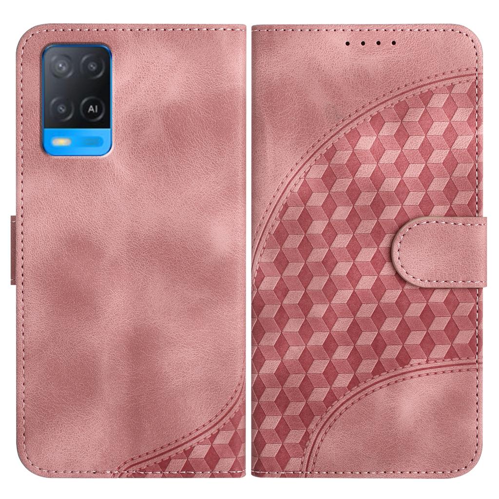 Knurling Three-dimensional Block PU Leather Wallet Card Bag Phone Case for Oppo A36,A53,A72,A54,F19,Reno6 Lite,Realme 9i,Realme 10,Realme C55...