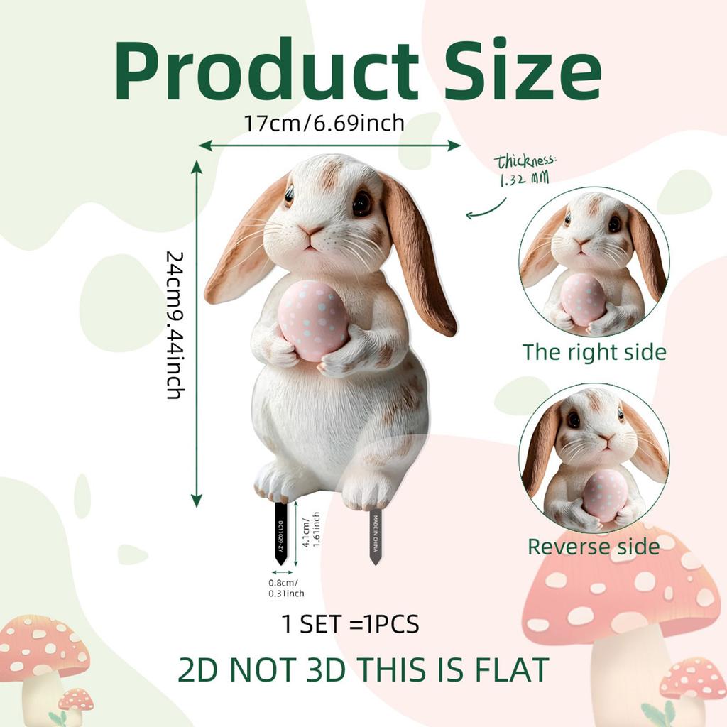 Креативный садовый колышек в виде кролика и яиц для фестивального уличного украшения, вставка для газона, сезонное украшение для двора, ПВХ-аксессуар