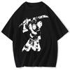 Streetwear Summer Short Sleeve Vintage TShirt Japanese Anime Graphic Hip Hop Print TShirt Men Harajuku Casual Loose Washed Tees