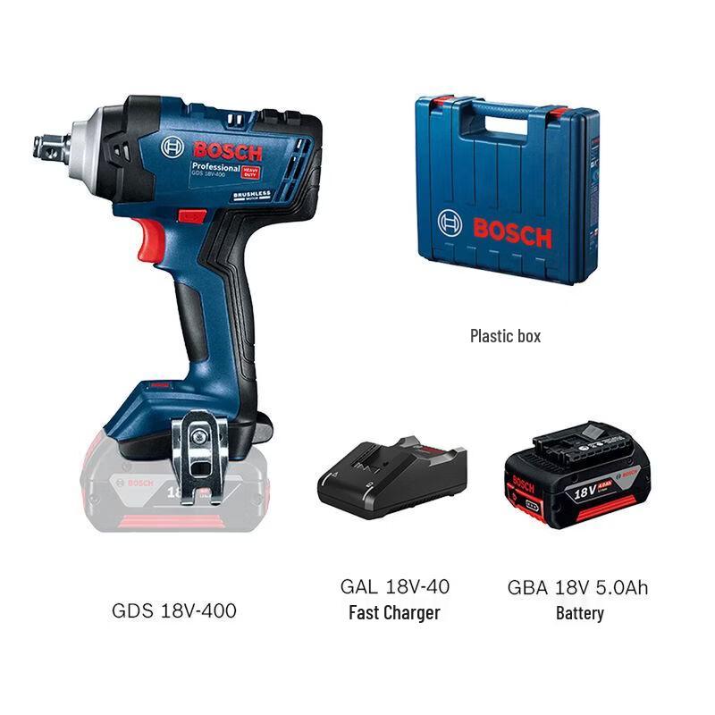 Bosch 18V Cordless Impact Wrench GDS 18V-400 CN plug (adapter included)