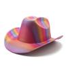 JYL TS DIY Rainbow Stripe Hat Unisex Party Festival Western Colorful  Hat