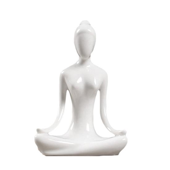 Творческая статуя йоги Экологичная керамическая гладкая поверхность