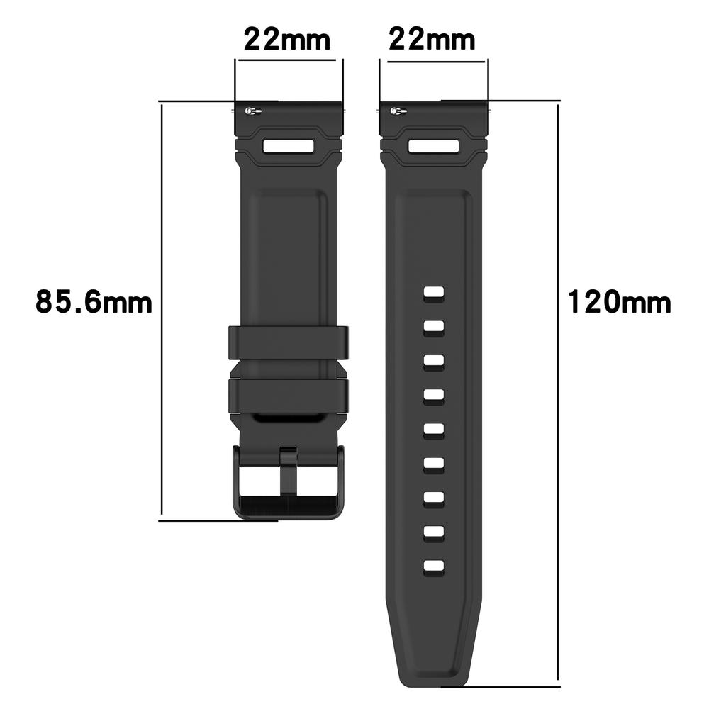 22mm Universal Silicone Watch Band For Huawei Watch GT 5 Pro 46mm/GT 5 46mm/GT 4 46mm Vertical Stripes Strap