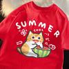 Unisexs 100 Cotton Printed Pattern Shortsleeve Tshirt Loose Fit Comfortable Versatile Trendy Highquality