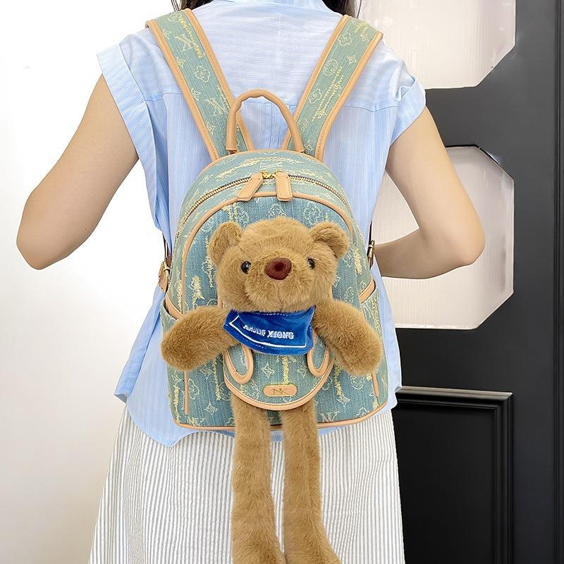 Новый летний милый рюкзак с куклой-медвежонком, ретро, высококлассный рюкзак, модная милая сумка