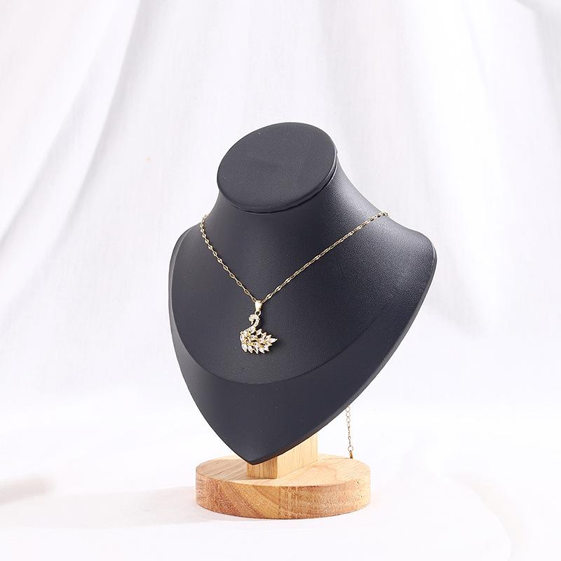 Высококлассная подставка-дисплей для ожерелий и кулонов в форме сердца из массива дерева, для демонстрации ювелирных изделий на витрине прилавка