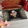 Winter Snowman Welcome Rug 3D Christmas Entrance Rug, Santa Claus Floor Mat, Non-slip Non Slip Washable Door Mat Festive for Front Bathroom