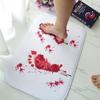 Halloween Cartoon Door Mat With Blood Footprint Pattern For Home Entryway Decor