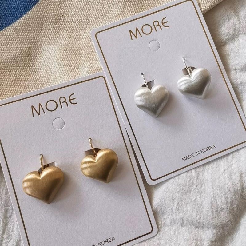 ANENJERY Серьги-кольца в форме сердца из матового стекла для женщин, нишевый дизайн, сладкий темперамент, украшения для вечеринок, подарки, свадьба