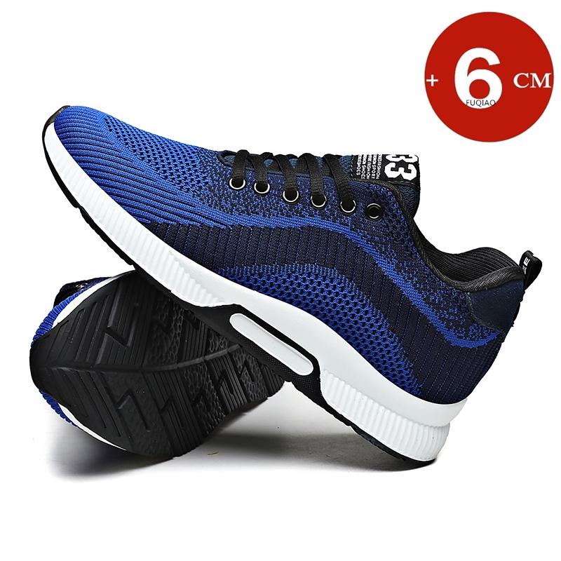 Fashion Soft Breathable Elevator Shoes Fashion Height Increase Shoes for Men Sneakers Casual Lift Sport Shoes Sole+Insole 6CM Taller Man