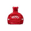 Короткая куртка-пуховик с капюшоном от Li Ning X Disney Collaboration, зимняя женская куртка цвета киноварно-красного AYMP144-2