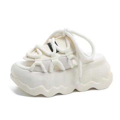 Модные спортивные шлепанцы на толстой подошве 8 см, модные женские летние сандалии на массивной платформе, женские шлепанцы на танкетке, туфли на высоком каблуке, сандалии женские