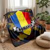 Romania Football Printed Flannel Blanket Skin Friendly Warm Decorative Throw for Indoor Couch Bed Daily Use