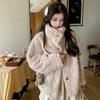 New small lake sheepskin integrated plush coat winter women's flower fox mink environmentally friendly fur thick coat