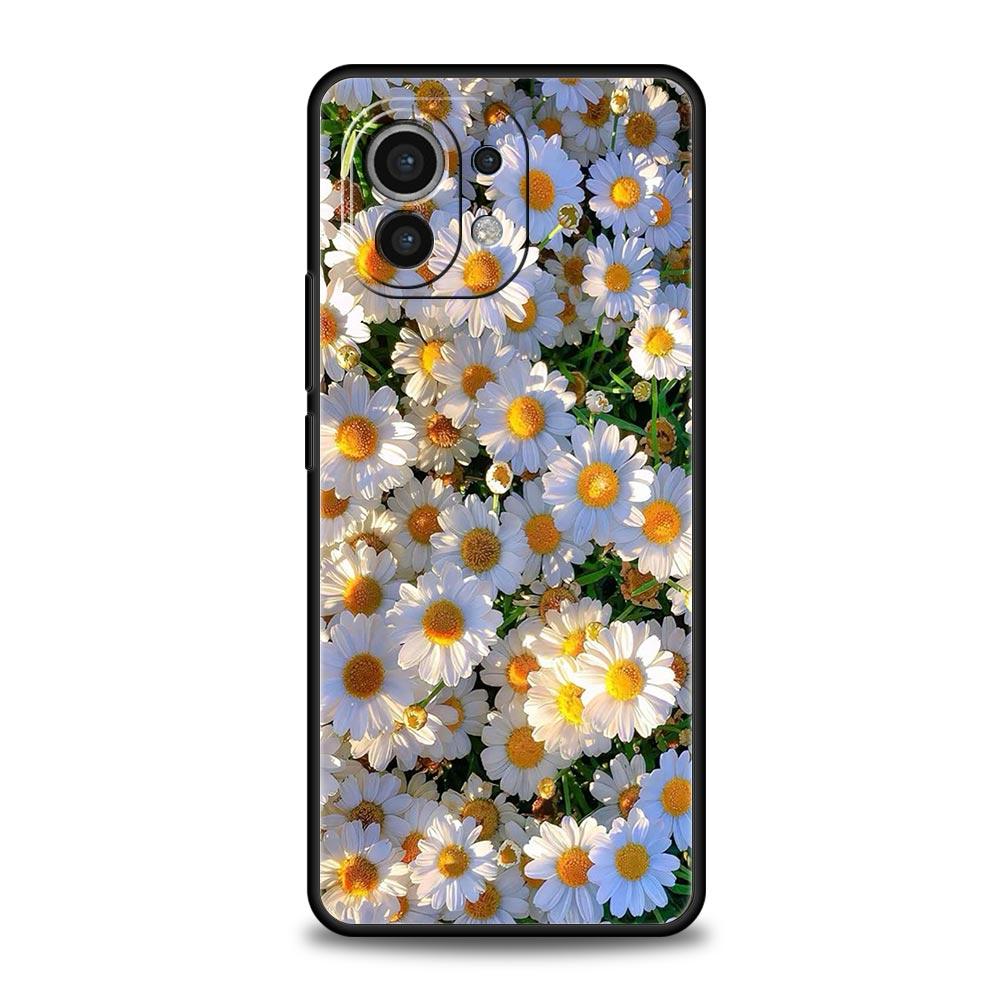 Чехол для телефона для Xiaomi Mi 15 14 13 12 11 Lite 14T 13T 12T 11T Pro Poco X7 X6 X5 X3 Pro F6 F5 F4 Мягкий Бледный Маленький Цветок