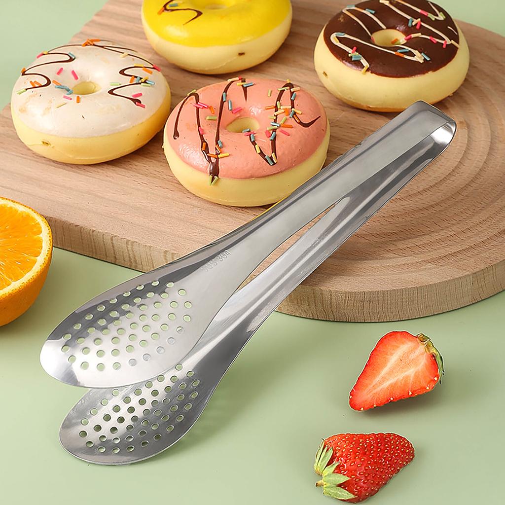 Stainless Steel Food Tongs Versatile Secure Grip Adjustable Width Kitchen Serving Tongs for Home Bak