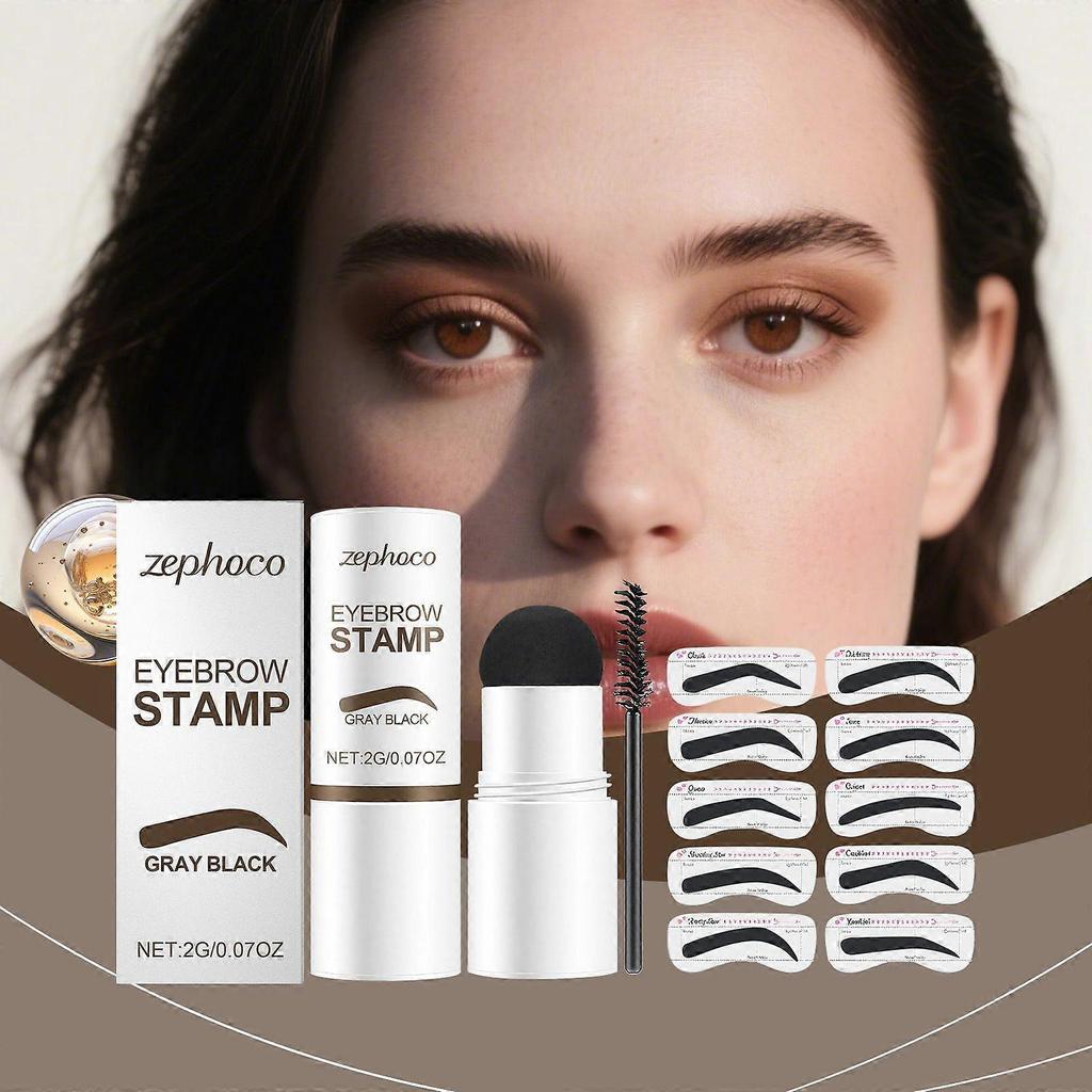 Gray black eyebrow printing set eyebrow beauty makeup natural color modification filling eyebrows not easy to smudge 1
