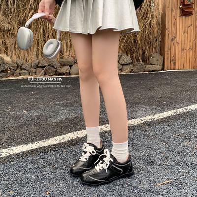 Ретро внутренняя высота увеличение немецкие тренировочные туфли женские 2025 новые универсальные круглый носок шнуровка американские боксерки повседневные спортивные кеды