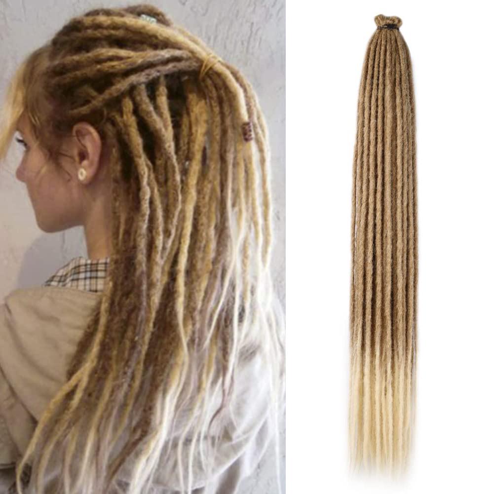 24" Multi-Color Handmade African Black Reggae Dreadlocks Wig Extensions