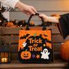 Child-friendly Halloween Bag Trick or Treat Bag, Felt Goodie with Pumpkin Ghost Patches, Candy Large Tote for Kids, Party Favor, Haunted