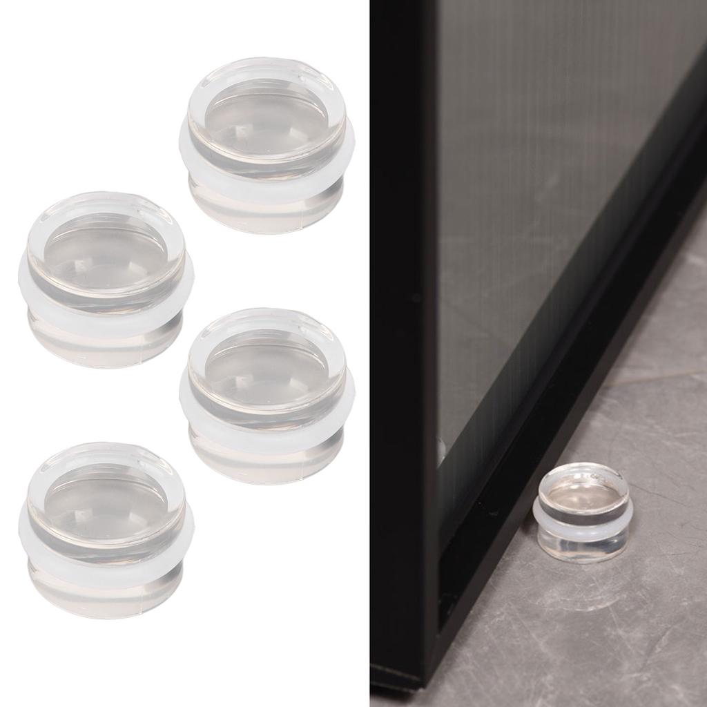 4 шт. Дверной стопор пластиковый акриловый прозрачный круглый не сверлящийся для гостиной ванной комнаты