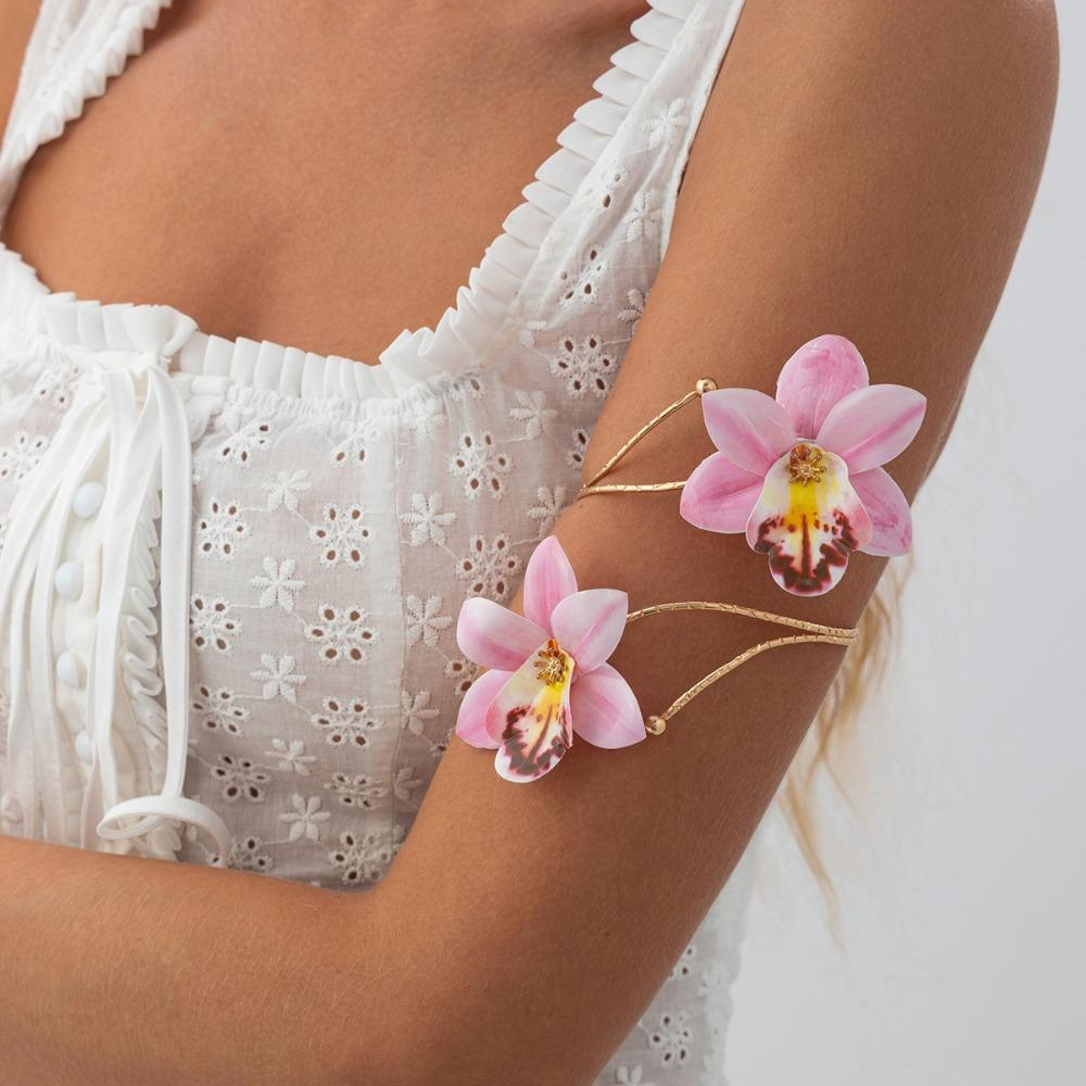 Изысканный Цветочный Браслет на Руку Яйцо Цветок Нарукавник Фея Открытый Браслет на Руку Вечеринка