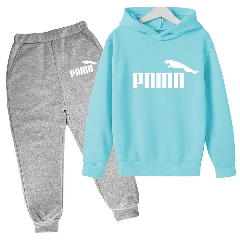 Kids Autumn Winter Clothes Hoodie Letters Brand Pullover Boys Girl 3-12 Years Sweatshirt+Pants Charming Leisure Party Sports Set