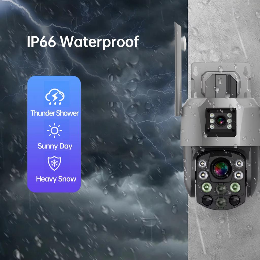 8-мегапиксельная 18-кратная оптическая зум-камера с двумя объективами 4G/Wifi IP-камера с полноцветным обнаружением человека, беспроводная PTZ-камера для домашней безопасности, монитор видеонаблюдения