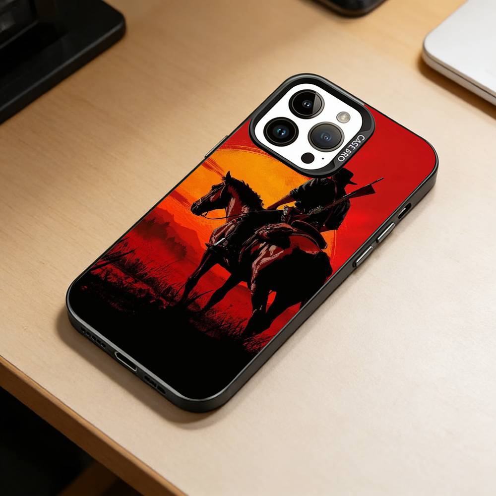Чехол для телефона Red Dead Redemption 2 Для iPhone 17,16,15,14,13,12,11 Plus,Pro Max,XS,Цветной Серебристый Покрытие Внутренняя Крышка
