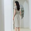 Summer Dress Simple Solid Color Commuting Women's Medium to Long Skirt