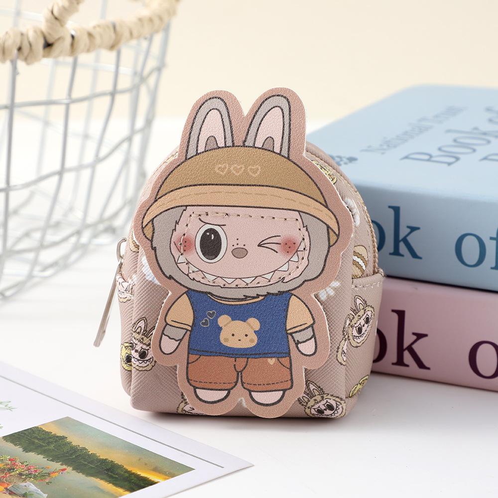 New Cute and Fashionable Labubu Wallet Keychain Cartoon Doll Keybag Earphone Storage Bag 5453 CLE