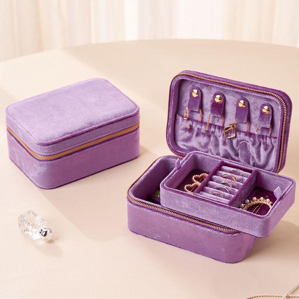 Bracelet Earrings Velvet Jewelry Holder Detachable Jewelry Storage Case Square Jewelry Box Travel