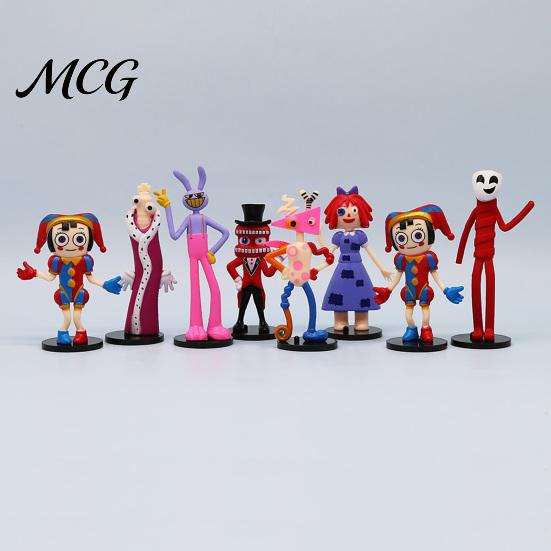 Anime Figure Kit 8Pcs Cartoon Circus Character Figure, PVC Animation Inspired Model, Collectible Figurine Desk Decoration for Home Office, Gift
