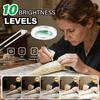 LED Magnifier Desk Lamp 8X/10X Magnification with 72LED 3-Color Light - USB Powered for Soldering Repair and Skincare Beauty