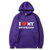 I Love My Boyfriend Girlfriend Printed Women Hoodie Couple Fashion Sports Shirt Harajuku Casual Top Sport Jogging Fleece Sweatshirt