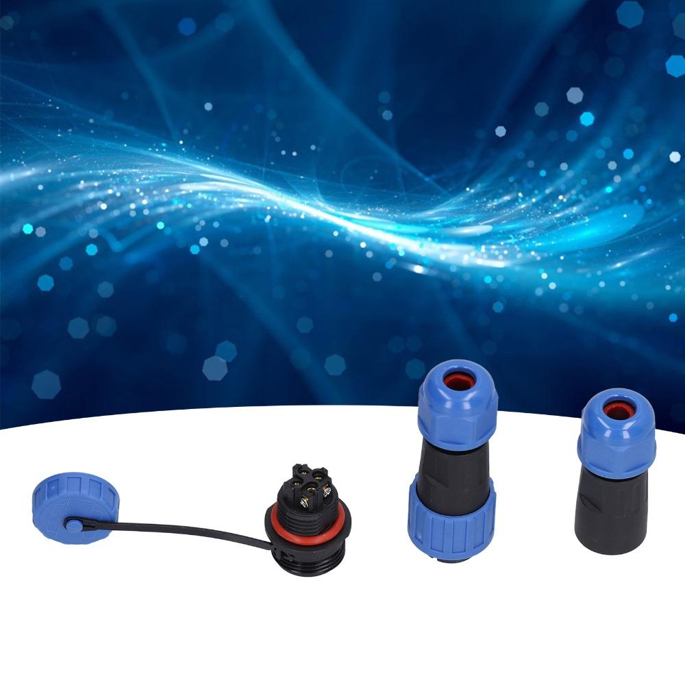 1 Set 4 Pin Aviation Connector LD16 IP68 Plug PA6 Shell Waterproof Screw Crimp Connector Electrical Power Device